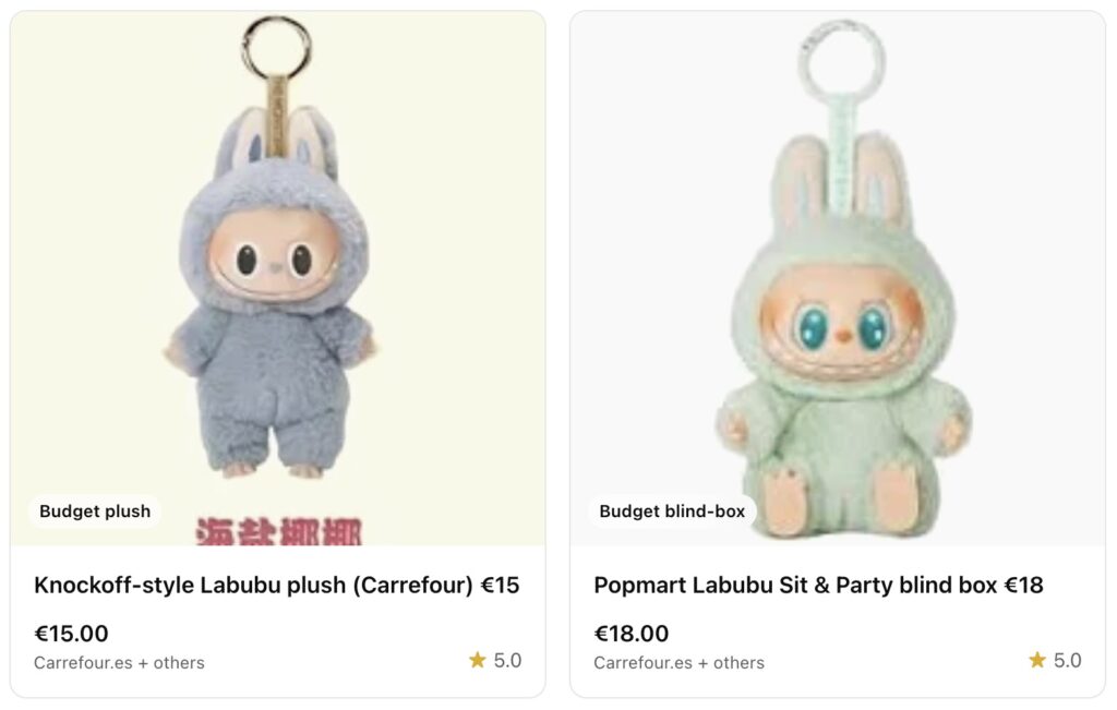 what is the cheapest labubu doll